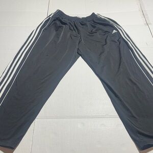 Adidas wide leg black and white Joggers with Triple White Stripes pockets unisex